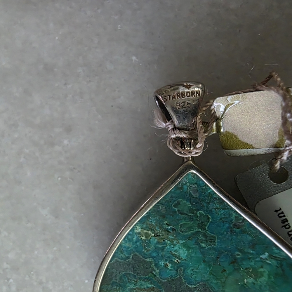 Starborn Sterling silver and Chrysocolla pendant - Picture 4 of 5
